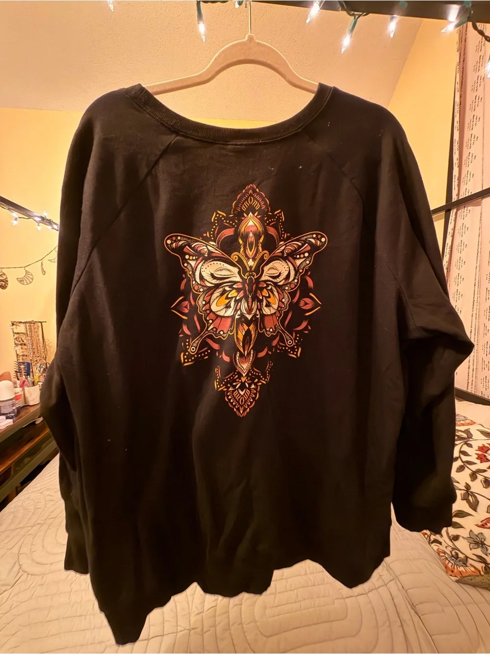 Torrid Black Crewneck Sweater with Butterfly Design on Back - Classic Pullover